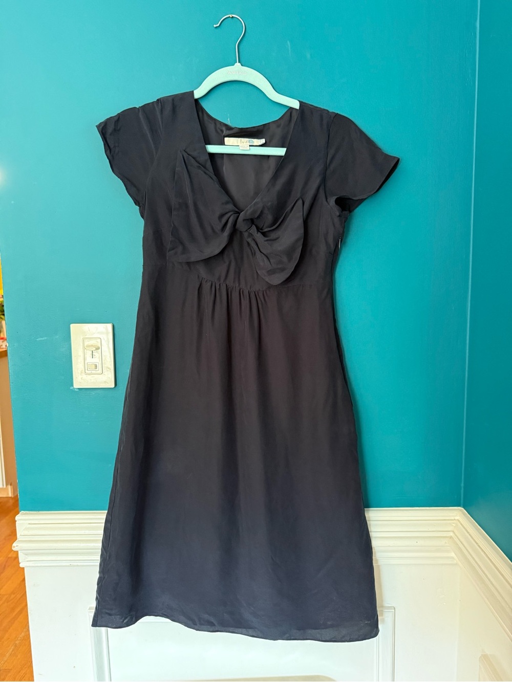 Boden Black Silk Blend Bow Detail Dress, NWOT, size 6